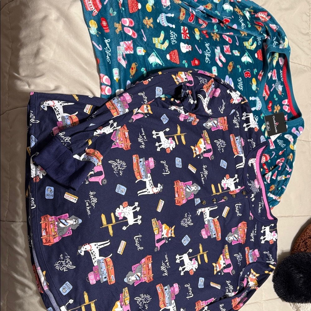 Cuddl Duds Colorful Patterned Women's PJ tops